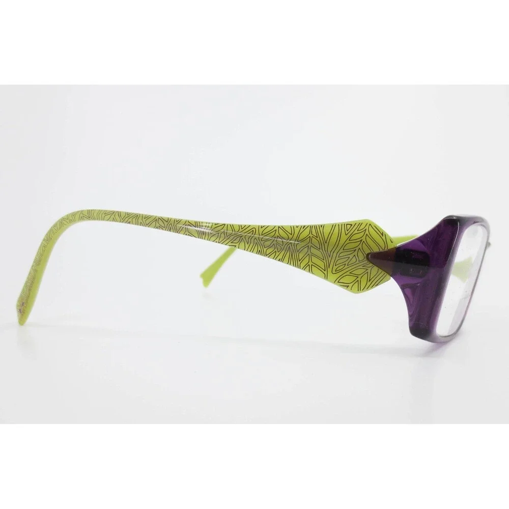 Koali Morel France 7007S Eyeglasses Purple Lime Green Leaf Pattern 51-16-135